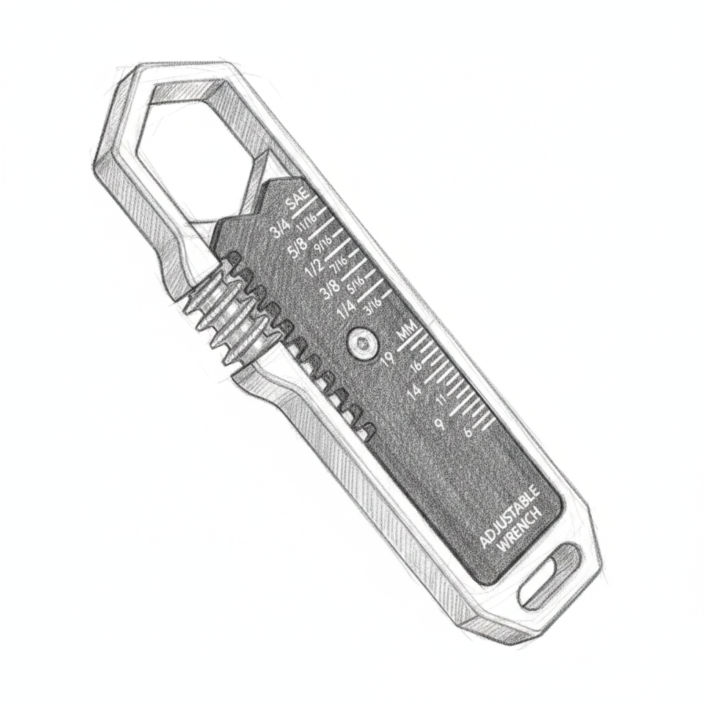 AVERX Chrome Vanadium Adjustable Wrench worm gear adjustment detail