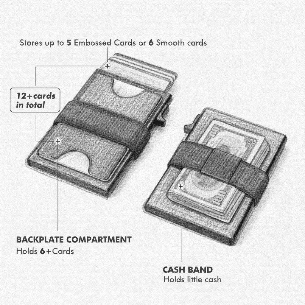 THE ALUMINUM CARD WALLET - AVERX GearAVERX Aluminum Card Wallet EDC pocket carry lifestyle angleAVERX GearBlack