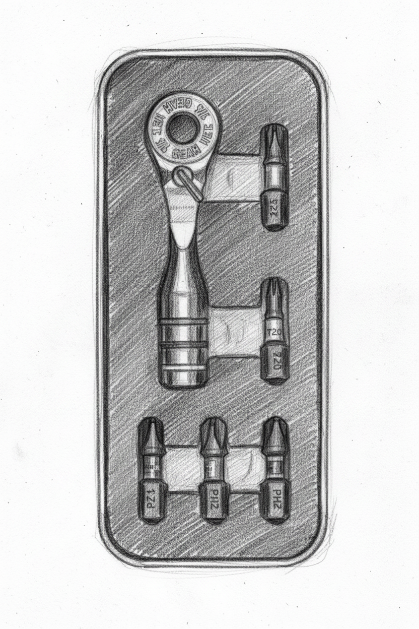 AVERX Steel Micro Ratchet reversible mechanism close-up detail
