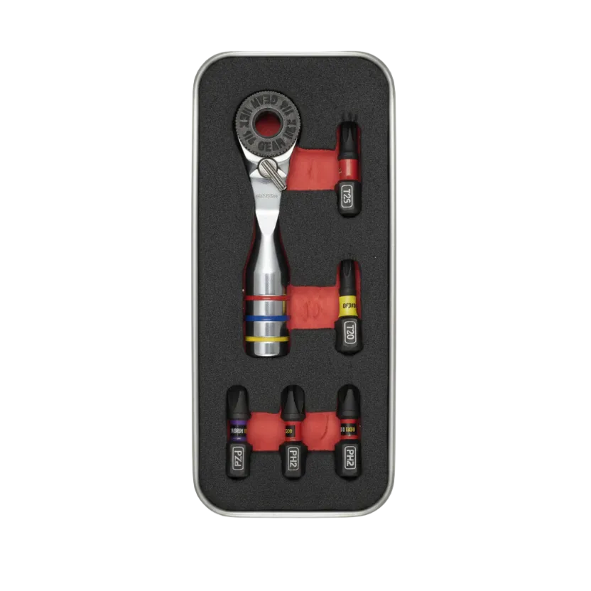 AVERX Steel Micro Ratchet compact 1/4 drive front view