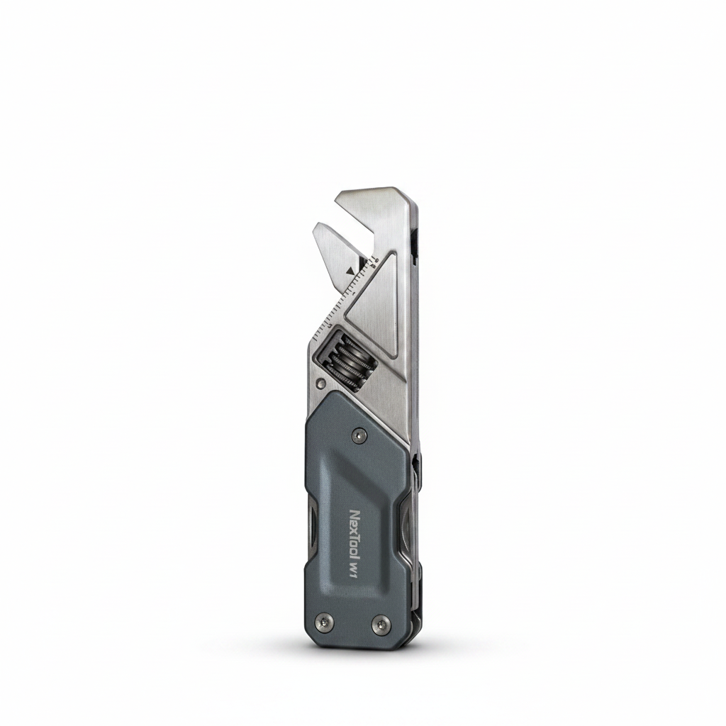AVERX Stainless Steel Nextool Micro Wrench jaw and scale detail