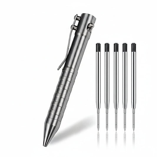 AVERX Titanium Bolt Action Pen precision machined front view
