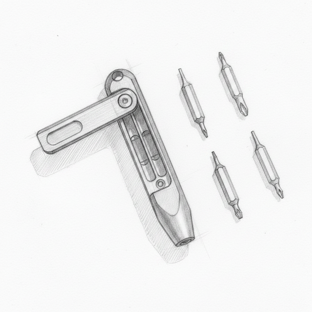 AVERX Titanium Titan Screwdriver blue anodised bit set overhead