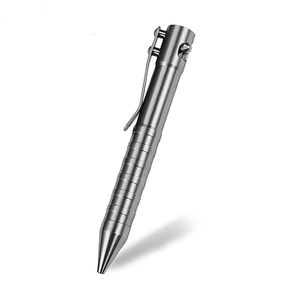 AVERX Titanium Bolt Action Pen click mechanism close-up
