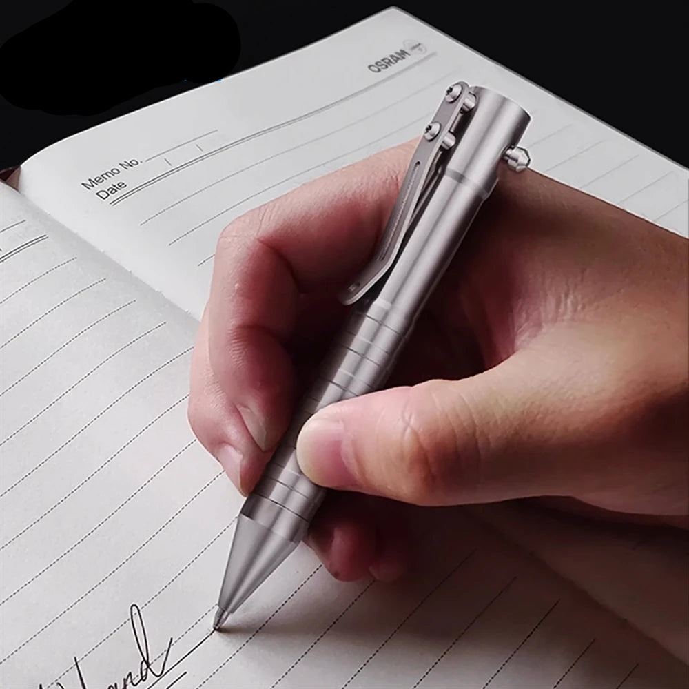 AVERX Titanium Bolt Action Pen matte finish side profile
