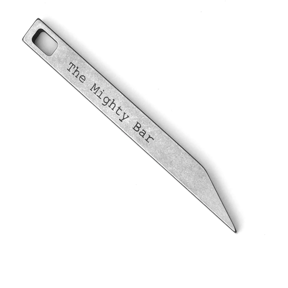 AVERX Titanium Mighty Bar pry tool front view EDC carry