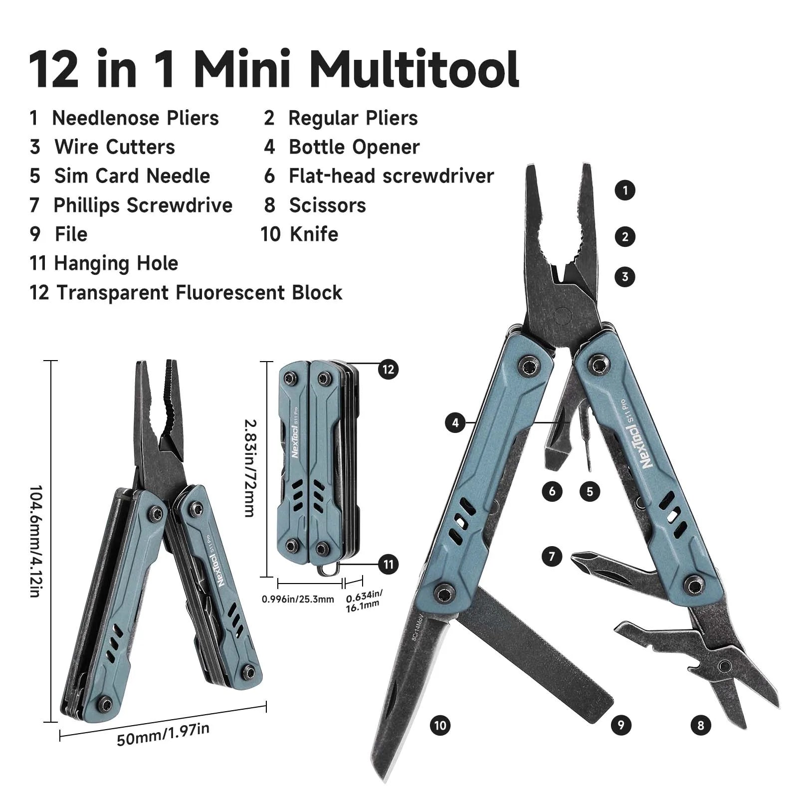 AVERX Stainless Steel Mini Nextool Pro EDC carry detail

