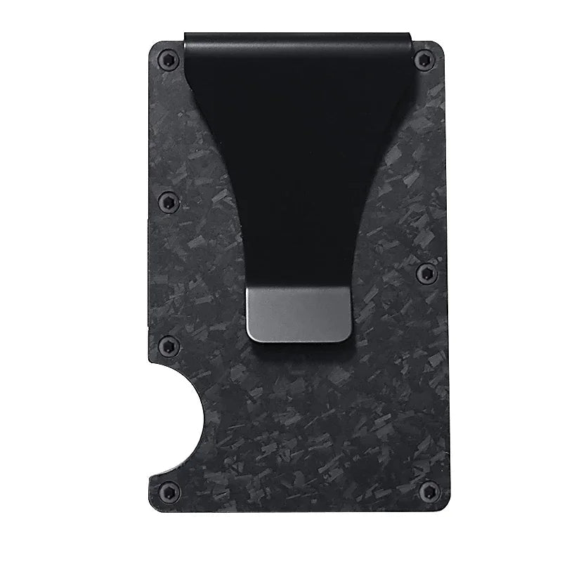 THE FORGED CARBON WALLET - AVERX GearAVERX Forged Carbon Wallet matte black weave texture front viewAVERX GearMatte black