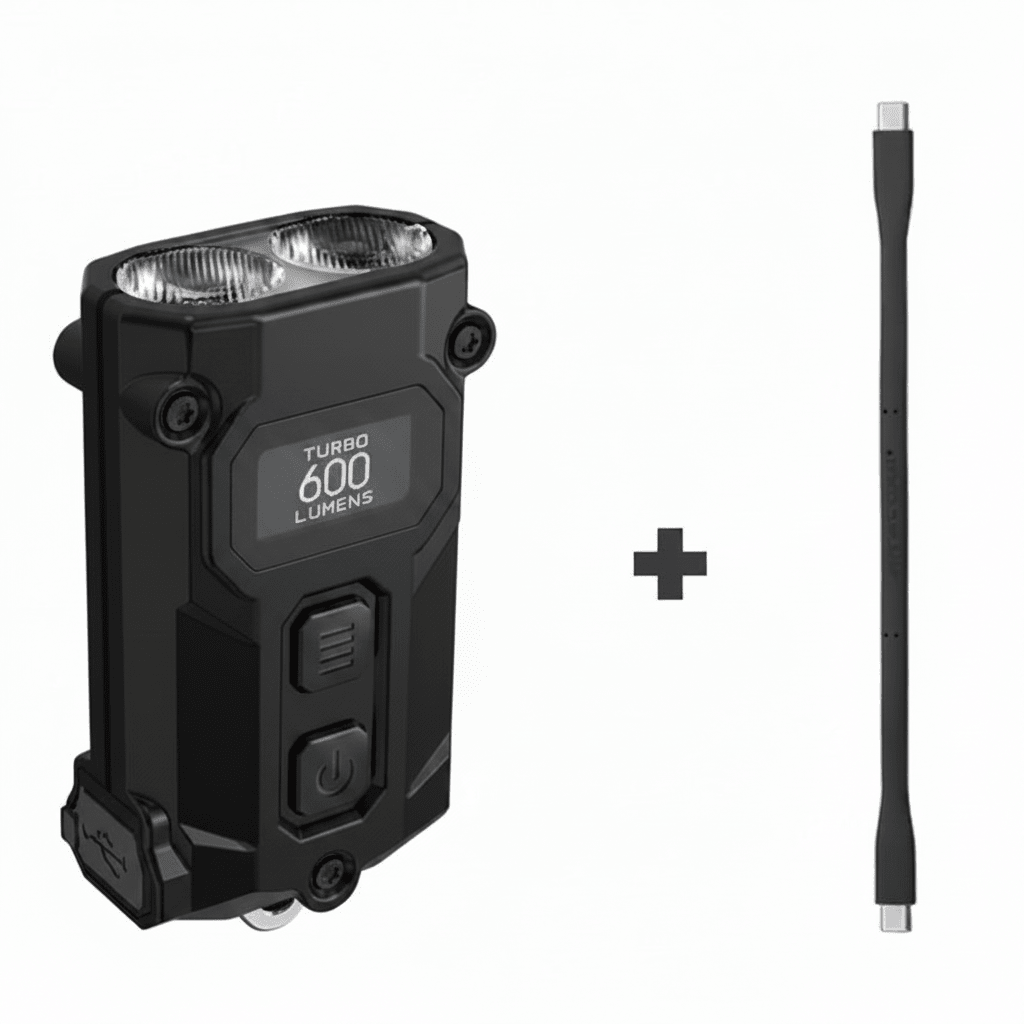 THE NITECORE TINI 3 - AVERX GearAVERX Aluminum Nitecore Mini 3 USB-C rechargeable side profileAVERX Gear
