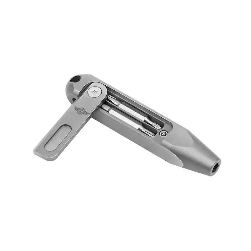 THE TITAN SCREWDRIVER - AVERX GearAVERX Titanium Titan Screwdriver blue anodised precision tip frontAVERX GearSandblasted Titanium